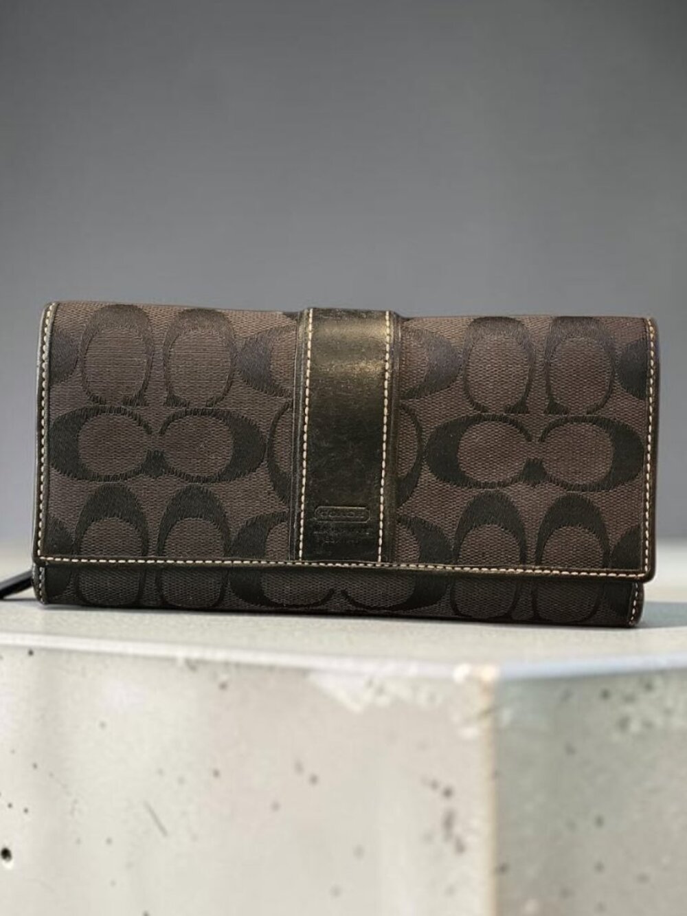 Coach Signature C Monogram Long Wallet – Black